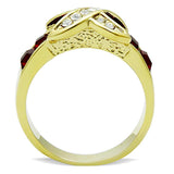 TK1388 - IP Gold(Ion Plating) Stainless Steel Ring with Top Grade Crystal in Siam - Alamode - Flyclothing LLC