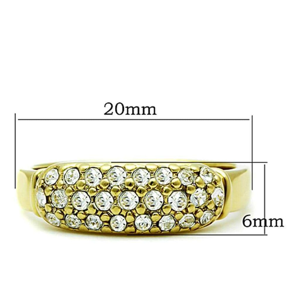 TK1389 - IP Gold(Ion Plating) Stainless Steel Ring with Top Grade Crystal in Clear - Alamode - Flyclothing LLC