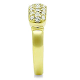 TK1389 - IP Gold(Ion Plating) Stainless Steel Ring with Top Grade Crystal in Clear - Alamode - Flyclothing LLC