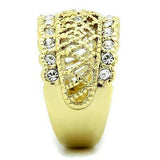 TK1393 - IP Gold(Ion Plating) Stainless Steel Ring with Top Grade Crystal in Clear - Alamode - Flyclothing LLC