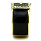 TK1396 - IP Gold(Ion Plating) Stainless Steel Ring with Top Grade Crystal in Clear - Alamode - Flyclothing LLC