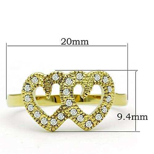TK1398 - IP Gold(Ion Plating) Stainless Steel Ring with Top Grade Crystal in Clear - Alamode - Flyclothing LLC