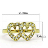 TK1398 - IP Gold(Ion Plating) Stainless Steel Ring with Top Grade Crystal in Clear - Alamode - Flyclothing LLC