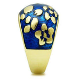 TK1399 - IP Gold(Ion Plating) Stainless Steel Ring with Epoxy in Capri Blue - Alamode - Flyclothing LLC