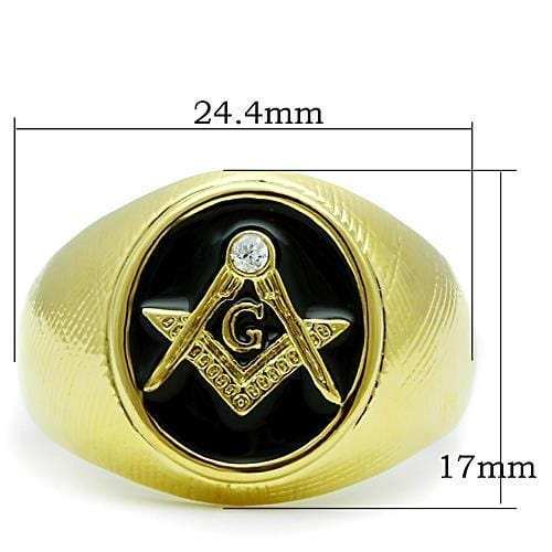 TK1403 - IP Gold(Ion Plating) Stainless Steel Ring with Top Grade Crystal in Clear - Alamode - Flyclothing LLC