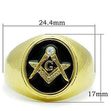 TK1403 - IP Gold(Ion Plating) Stainless Steel Ring with Top Grade Crystal in Clear - Alamode - Flyclothing LLC