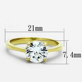 TK1405 - IP Gold(Ion Plating) Stainless Steel Ring with AAA Grade CZ in Clear - Alamode - Flyclothing LLC