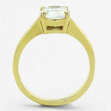 TK1405 - IP Gold(Ion Plating) Stainless Steel Ring with AAA Grade CZ in Clear - Alamode - Flyclothing LLC