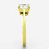 TK1405 - IP Gold(Ion Plating) Stainless Steel Ring with AAA Grade CZ in Clear - Alamode - Flyclothing LLC