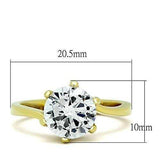 TK1406 - IP Gold(Ion Plating) Stainless Steel Ring with AAA Grade CZ in Clear - Alamode - Flyclothing LLC