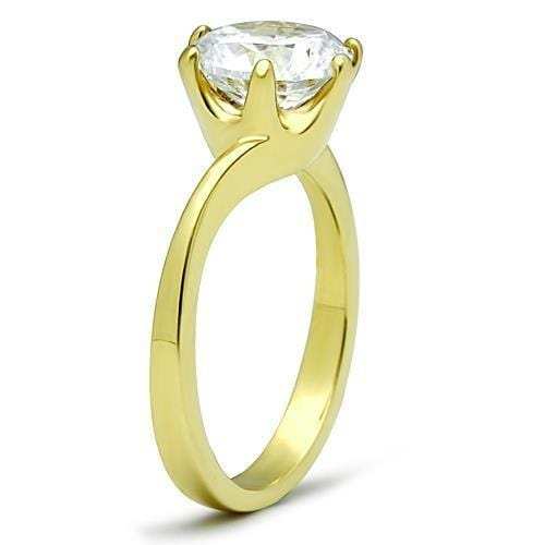 TK1406 - IP Gold(Ion Plating) Stainless Steel Ring with AAA Grade CZ in Clear - Alamode - Flyclothing LLC