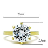 TK1407 - IP Gold(Ion Plating) Stainless Steel Ring with AAA Grade CZ in Clear - Alamode - Flyclothing LLC