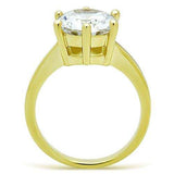 TK1407 - IP Gold(Ion Plating) Stainless Steel Ring with AAA Grade CZ in Clear - Alamode - Flyclothing LLC