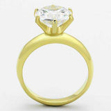 TK1408 - IP Gold(Ion Plating) Stainless Steel Ring with AAA Grade CZ in Clear - Alamode - Flyclothing LLC