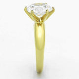 TK1408 - IP Gold(Ion Plating) Stainless Steel Ring with AAA Grade CZ in Clear - Alamode - Flyclothing LLC