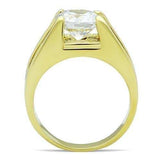 TK1411 - IP Gold(Ion Plating) Stainless Steel Ring with AAA Grade CZ in Clear - Alamode - Flyclothing LLC