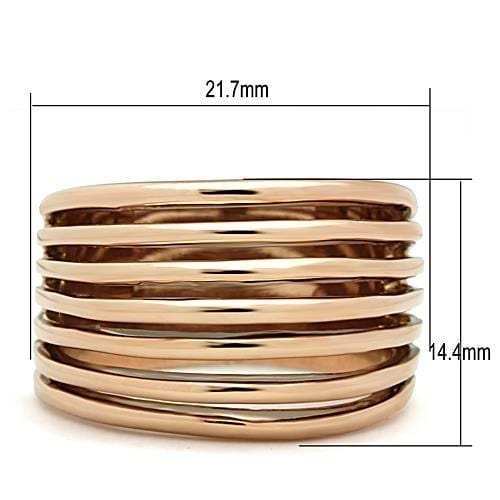 TK1414 - IP Rose Gold(Ion Plating) Stainless Steel Ring with No Stone - Alamode - Flyclothing LLC