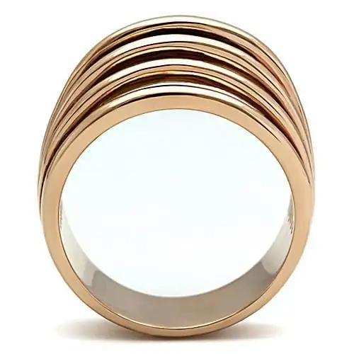 TK1414 - IP Rose Gold(Ion Plating) Stainless Steel Ring with No Stone - Alamode - Flyclothing LLC