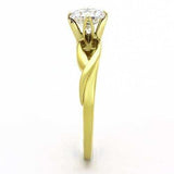 TK1416 - IP Gold(Ion Plating) Stainless Steel Ring with AAA Grade CZ in Clear - Alamode - Flyclothing LLC