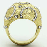 TK1419 - IP Gold(Ion Plating) Stainless Steel Ring with Top Grade Crystal in Clear - Alamode - Flyclothing LLC