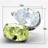 TK1424 - High polished (no plating) Stainless Steel Ring with AAA Grade CZ in Apple Green color - Alamode - Flyclothing LLC