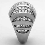 TK1430 - High polished (no plating) Stainless Steel Ring with Top Grade Crystal in Clear - Alamode - Flyclothing LLC