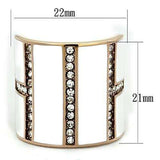 TK1444 - IP Rose Gold(Ion Plating) Stainless Steel Ring with Top Grade Crystal in Clear - Alamode - Flyclothing LLC