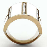 TK1444 - IP Rose Gold(Ion Plating) Stainless Steel Ring with Top Grade Crystal in Clear - Alamode - Flyclothing LLC