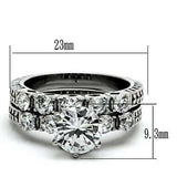 TK1450 - High polished (no plating) Stainless Steel Ring with AAA Grade CZ in Clear - Alamode - Flyclothing LLC