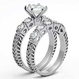 TK1450 - High polished (no plating) Stainless Steel Ring with AAA Grade CZ in Clear - Alamode - Flyclothing LLC