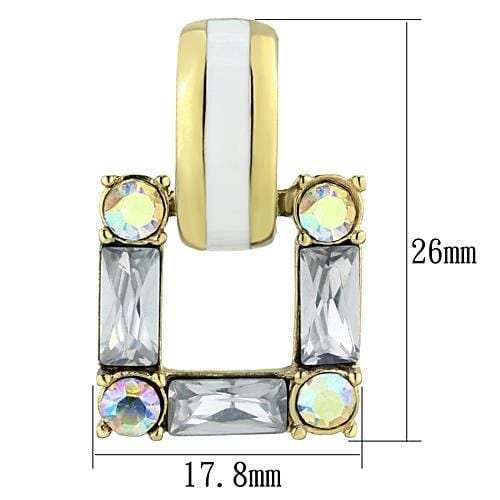 TK1465 - IP Gold(Ion Plating) Stainless Steel Earrings with Top Grade Crystal in Clear - Alamode - Flyclothing LLC