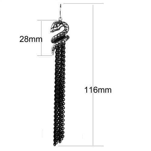 TK1479 - Two-Tone IP Black Stainless Steel Earrings with No Stone - Alamode - Flyclothing LLC