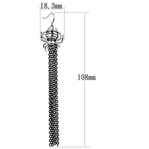 TK1481 - Two-Tone IP Black Stainless Steel Earrings with Epoxy in Jet - Alamode - Flyclothing LLC