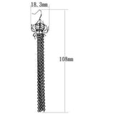 TK1481 - Two-Tone IP Black Stainless Steel Earrings with Epoxy in Jet - Alamode - Flyclothing LLC