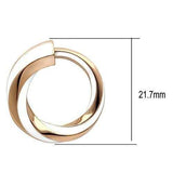 TK1488 - IP Rose Gold(Ion Plating) Stainless Steel Earrings with Epoxy in White - Alamode - Flyclothing LLC