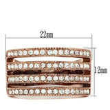TK1492 - IP Rose Gold(Ion Plating) Stainless Steel Ring with AAA Grade CZ in Clear - Alamode - Flyclothing LLC
