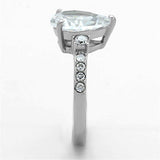 TK1493 - High polished (no plating) Stainless Steel Ring with AAA Grade CZ in Clear - Alamode - Flyclothing LLC