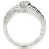 TK1494 - High polished (no plating) Stainless Steel Ring with AAA Grade CZ in Jet - Alamode - Flyclothing LLC