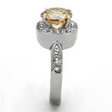 TK1495 - High polished (no plating) Stainless Steel Ring with AAA Grade CZ in Champagne - Alamode - Flyclothing LLC