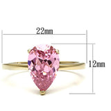 TK1508 - IP Gold(Ion Plating) Stainless Steel Ring with AAA Grade CZ in Rose - Alamode - Flyclothing LLC