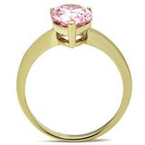 TK1508 - IP Gold(Ion Plating) Stainless Steel Ring with AAA Grade CZ in Rose - Alamode - Flyclothing LLC