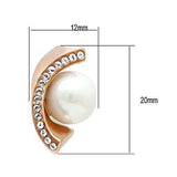 TK1510 - IP Rose Gold(Ion Plating) Stainless Steel Earrings with Synthetic Pearl in White - Alamode - Flyclothing LLC