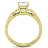 TK1511 - IP Gold(Ion Plating) Stainless Steel Ring with AAA Grade CZ in Clear - Alamode - Flyclothing LLC