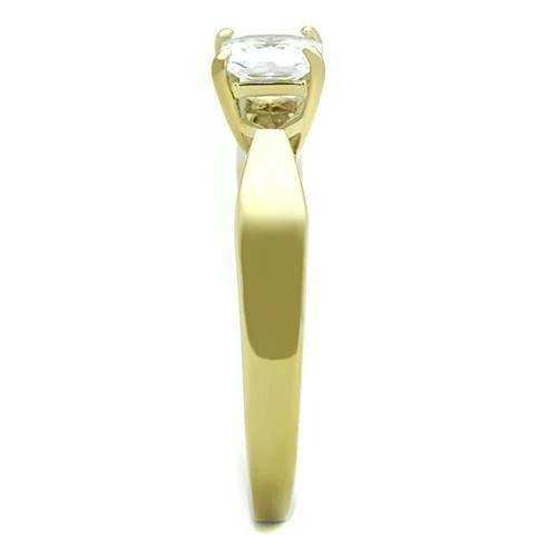 TK1511 - IP Gold(Ion Plating) Stainless Steel Ring with AAA Grade CZ in Clear - Alamode - Flyclothing LLC