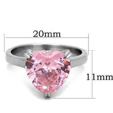 TK1513 - High polished (no plating) Stainless Steel Ring with AAA Grade CZ in Rose - Alamode - Flyclothing LLC