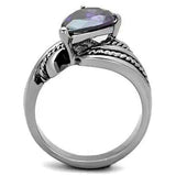 TK1515 - High polished (no plating) Stainless Steel Ring with AAA Grade CZ in Amethyst - Alamode - Flyclothing LLC