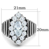TK1517 - High polished (no plating) Stainless Steel Ring with AAA Grade CZ in Clear - Alamode - Flyclothing LLC