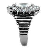 TK1517 - High polished (no plating) Stainless Steel Ring with AAA Grade CZ in Clear - Alamode - Flyclothing LLC