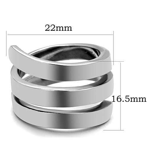 TK1519 - High polished (no plating) Stainless Steel Ring with No Stone - Alamode - Flyclothing LLC