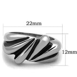 TK1520 - High polished (no plating) Stainless Steel Ring with No Stone - Alamode - Flyclothing LLC
